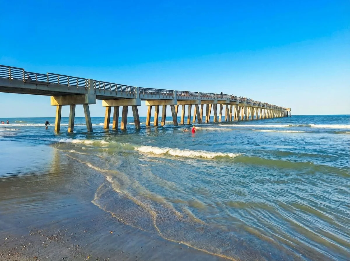 Jacksonville Beach Pier at golden hour